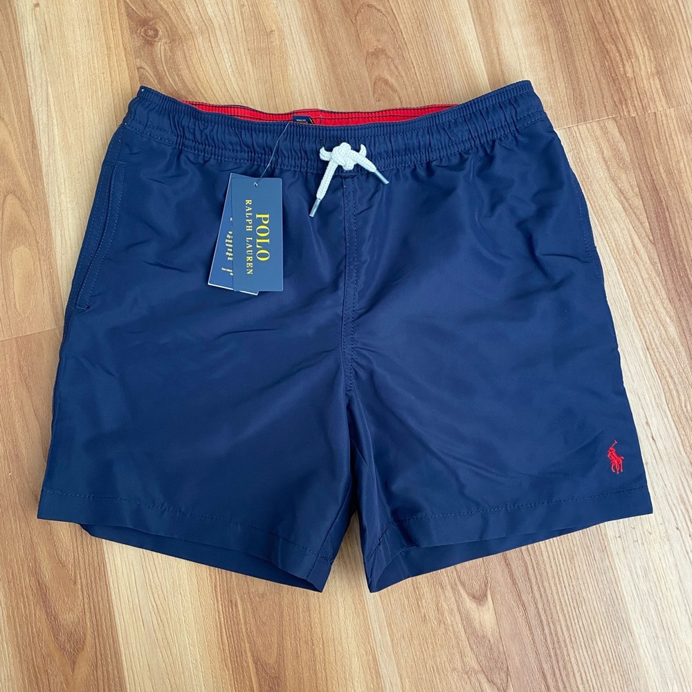 Ralph Lauren Polo Traveler Swim Trunks Classic Navy Medium 10-12